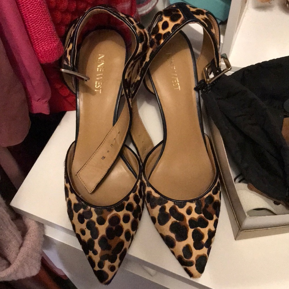 Nine West leopard pony hair shoes/heels